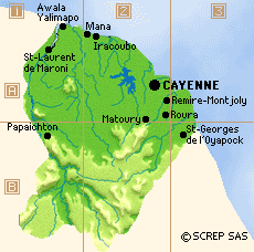 carte touristique de la guyane